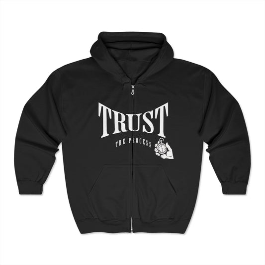 Trust The Process Hoodie - Full Zip Heavy Blend Sweatshirt