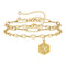 Gold Initial Bracelets for Women Dainty 14K Gold Filled Layered Initial Bracelet